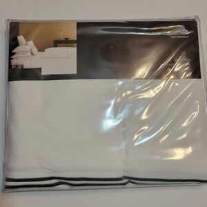 Hudson Park Italian Percale Bedskirt Dark Gray Double Merrow Stitching Twin